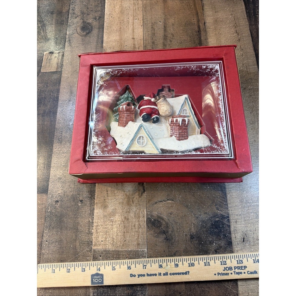 Santa Roof Top Michaels Ltd Classic Memories 3D Sculptured Plaque 1995 Vtg Read - Picture 15 of 15